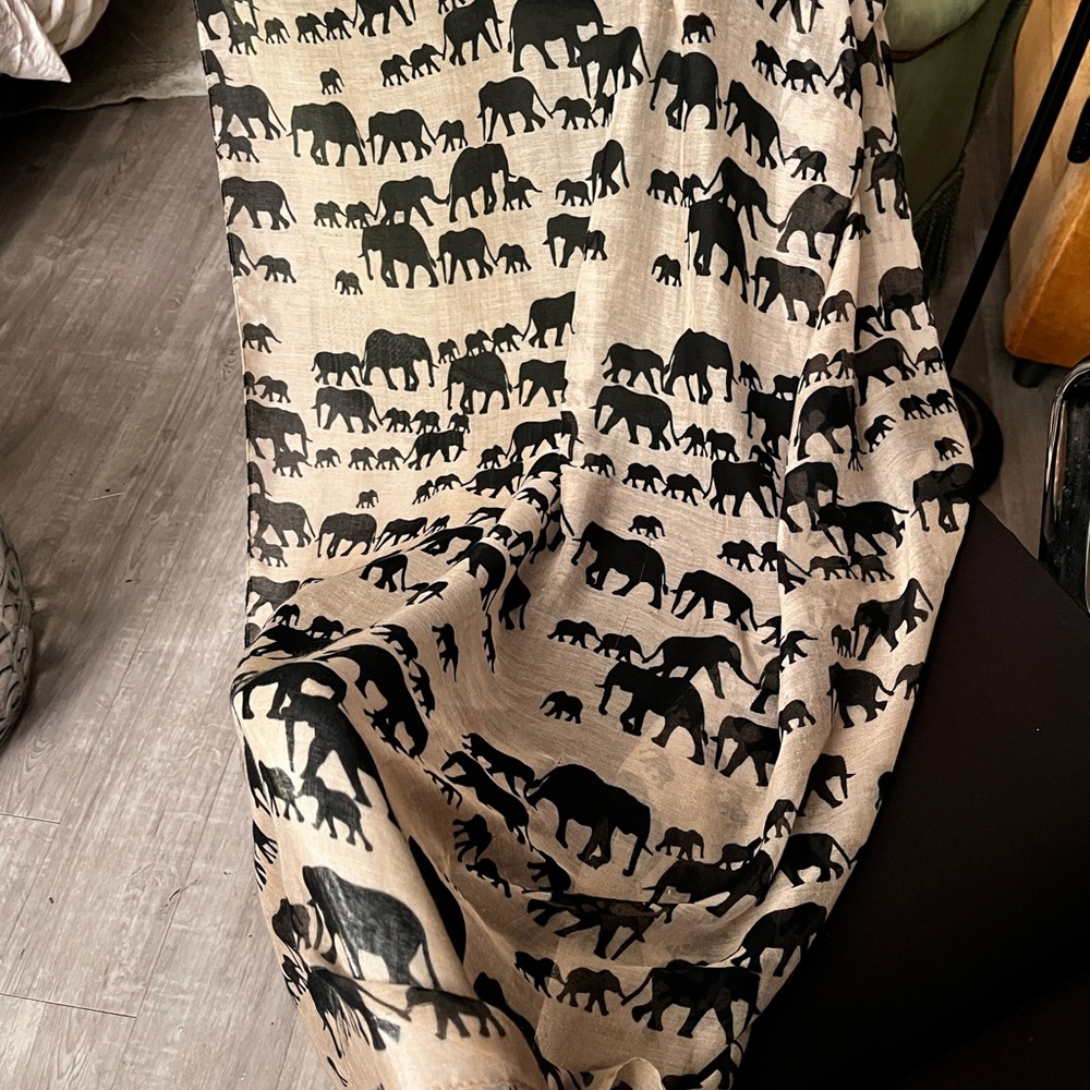 Elephant pattern large wrap, scarf, beach cover all-season layer
